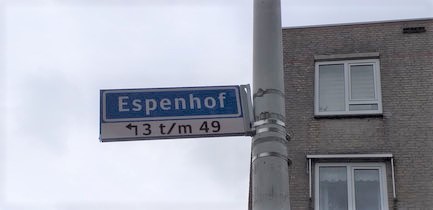 Espenhof 3 t/m 49 moeilijk te vinden