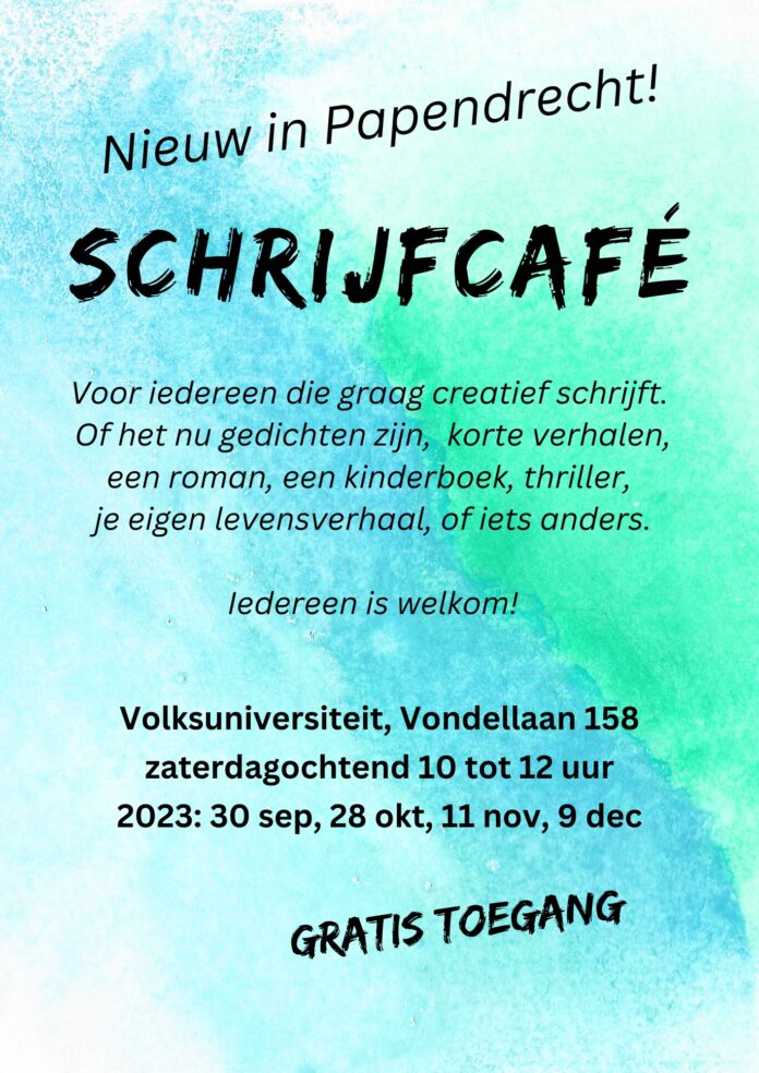 Schrijfcafé flyer