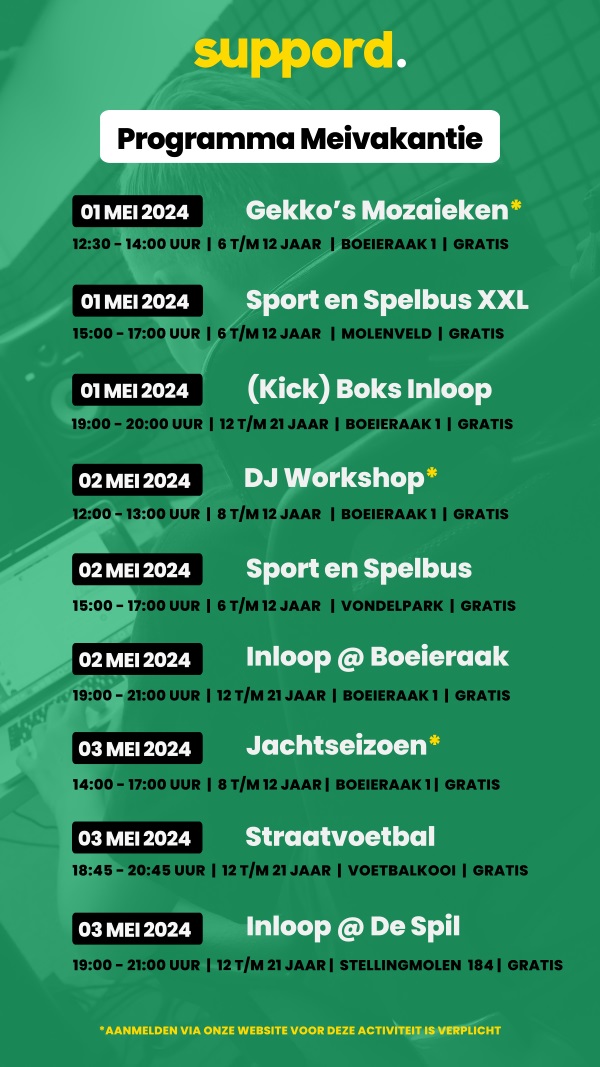 Overzicht Meivakantie DEF