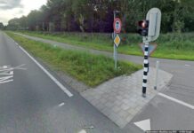 Aanhanger belandt op zijkant lang N214: boete voor bestuurder