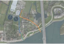 Wegomleiding om oude afvoerbuis te verwijderen