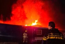 Schuur in brand in Brandwijk